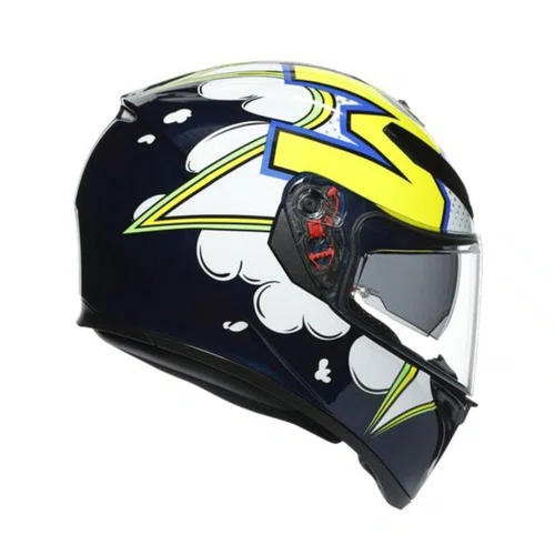 Capacete Agv K3 SV Bubble Azul Branco Amarelo