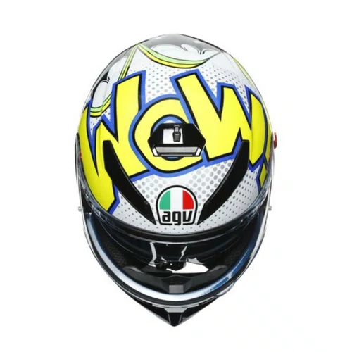 Capacete Agv K3 SV Bubble Azul Branco Amarelo