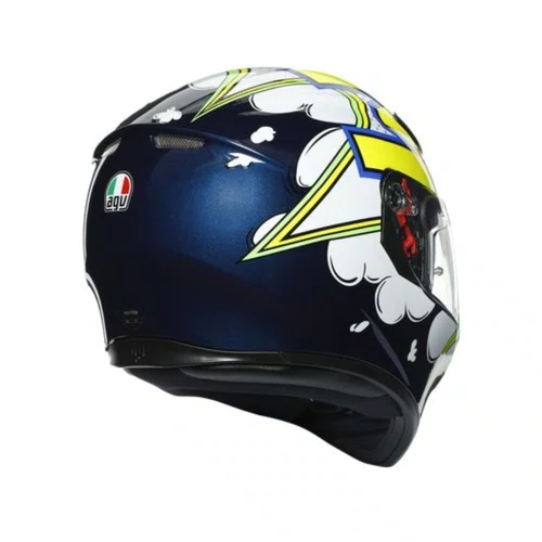 Capacete Agv K3 SV Bubble Azul Branco Amarelo