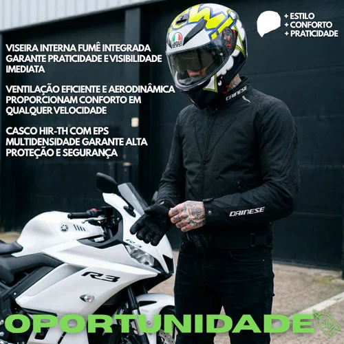 Capacete Agv K3 SV Bubble Azul Branco Amarelo