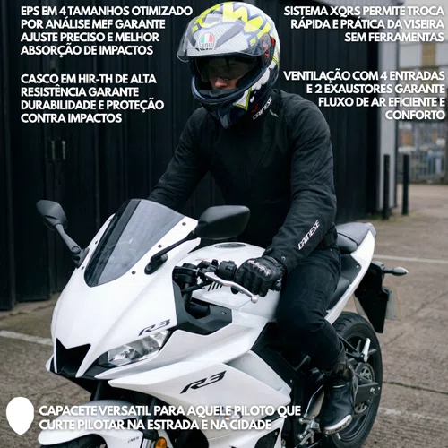 Capacete Agv K3 SV Bubble Azul Branco Amarelo