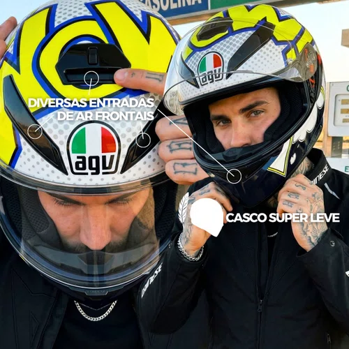 Capacete Agv K3 SV Bubble Azul Branco Amarelo