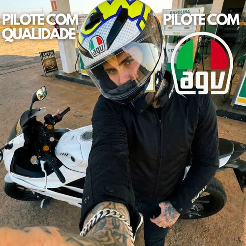 Capacete Agv K3 SV Bubble Azul Branco Amarelo