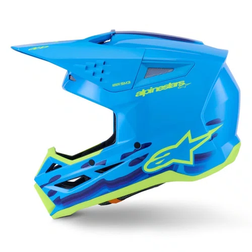Capacete Off Road Alpinestars SM3 Force Azul Brilho
