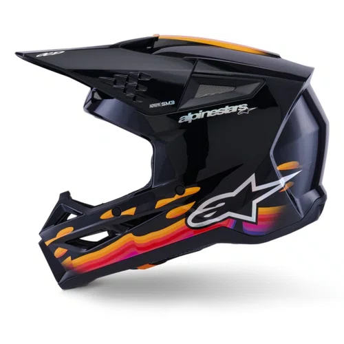 Capacete Off Road Alpinestars SM3 Force Preto Brilho