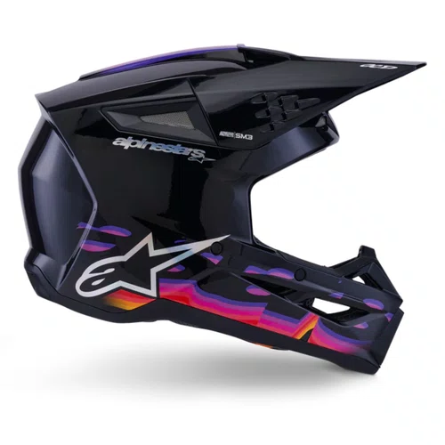 Capacete Off Road Alpinestars SM3 Force Preto Brilho