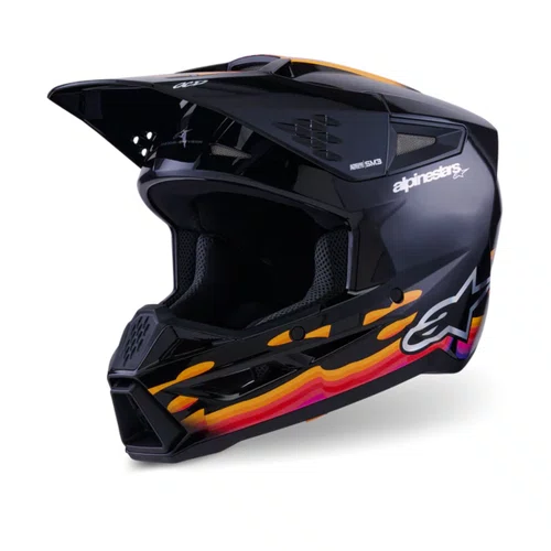 Capacete Off Road Alpinestars SM3 Force Preto Brilho