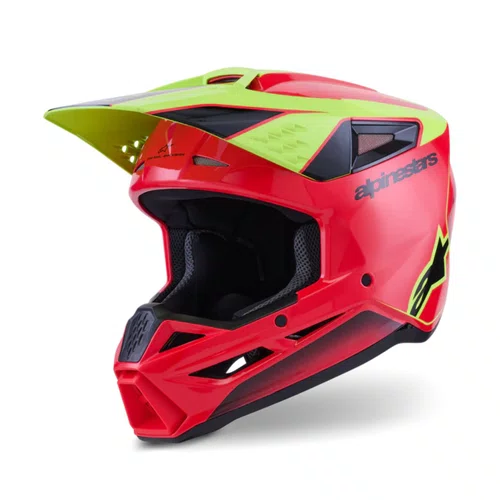 Capacete Alpinestars SM3 Fray Vermelho Amarelo Preto