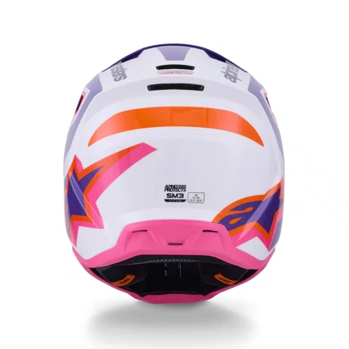 Capacete Alpinestars SM3 Heat Branco Roxo Rosa