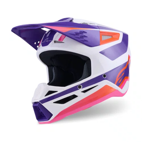 Capacete Alpinestars SM3 Heat Branco Roxo Rosa