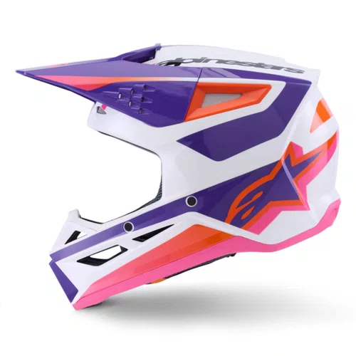 Capacete Alpinestars SM3 Heat Branco Roxo Rosa