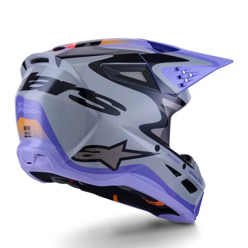 Capacete Alpinestars SM3 Jettson Cinza Roxo Preto
