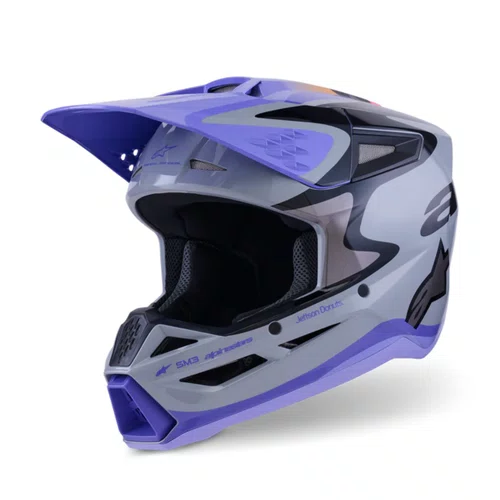 Capacete Alpinestars SM3 Jettson Cinza Roxo Preto