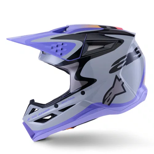Capacete Alpinestars SM3 Jettson Cinza Roxo Preto