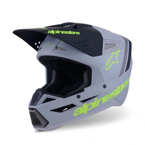 Capacete Alpinestars SM3 Radium Cinza Preto Amarelo