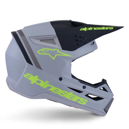Capacete Alpinestars SM3 Radium Cinza Preto Amarelo