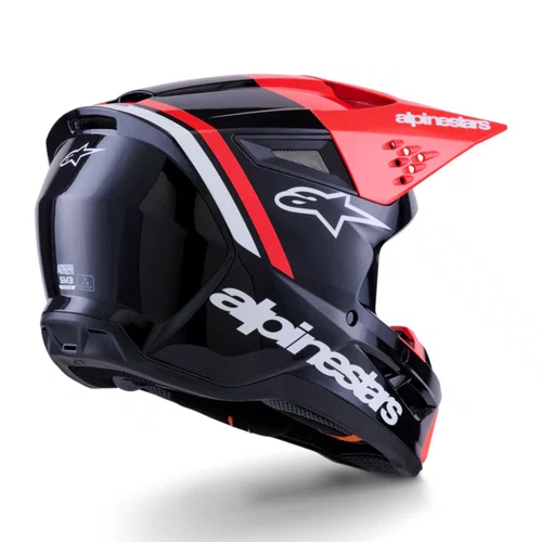 Capacete Alpinestars SM3 Radium Preto Vermelho Branco