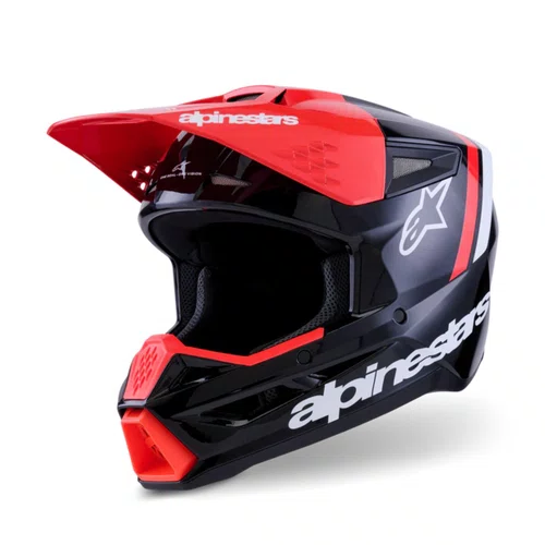 Capacete Alpinestars SM3 Radium Preto Vermelho Branco