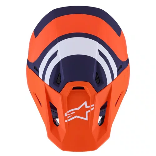Capacete Motocross Off Road Alpinestars SM7 Core Laranja Azul