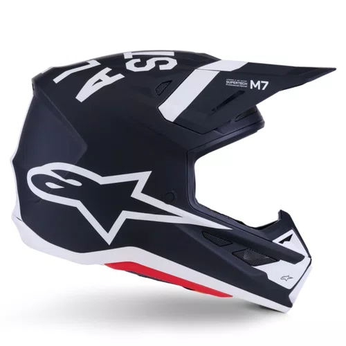 Capacete Motocross Off Road Alpinestars SM7 Dasher Preto Branco