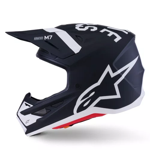 Capacete Motocross Off Road Alpinestars SM7 Dasher Preto Branco