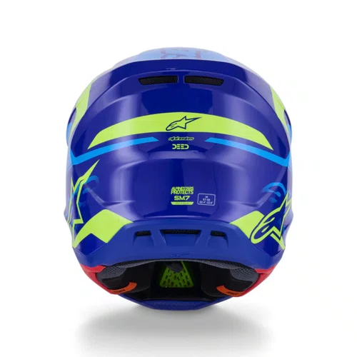 Capacete Alpinestars SM7 Deed Azul Amarelo