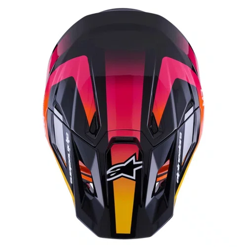 Capacete Motocross Off Road Alpinestars SM7 Rise Preto Amarelo Rosa