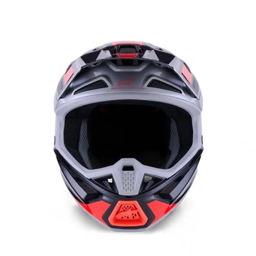 Capacete Motocross Off Road Alpinestars SM7 Rise Preto Cinza Vermelho