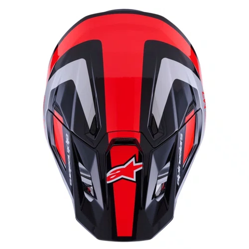 Capacete Motocross Off Road Alpinestars SM7 Rise Preto Cinza Vermelho