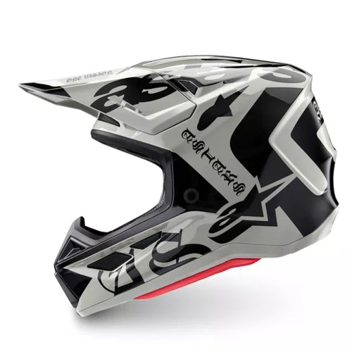 Capacete Off Road Alpinestars SM7 Wolf Dust Cinza Claro Preto