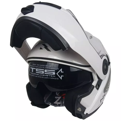Capacete Articulado Norisk Ff345 Route Monocolor Branco Original