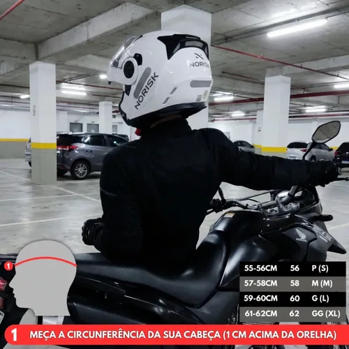 Capacete Articulado Norisk Ff345 Route Monocolor Branco Original