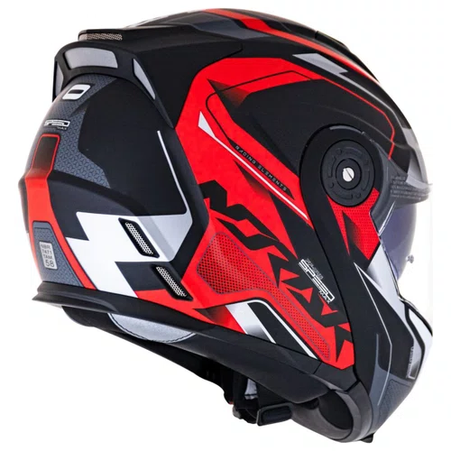 Capacete Articulado Norisk FF345 Route Speedmax Preto Vermelho Prata