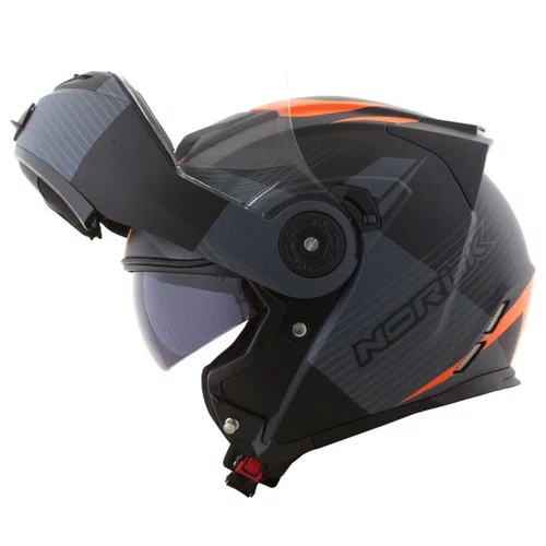 Capacete Articulado Norisk FF345 Route Stroke Preto Cinza Laranja