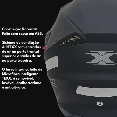 Capacete Articulado Texx Gladiator V3 Preto Fosco