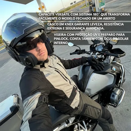 Capacete Articulado Total  Norisk Avenger Preto Fosco