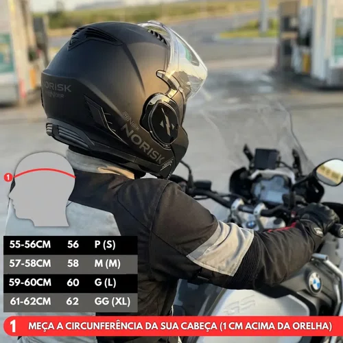 Capacete Articulado Total  Norisk Avenger Preto Fosco