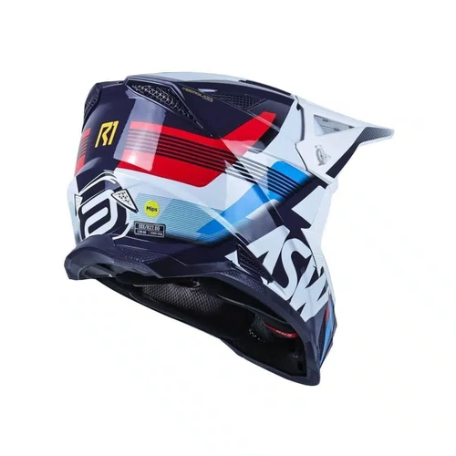 Capacete Off Road Asw R1 MIPS Neo Branco Marinho Vermelho