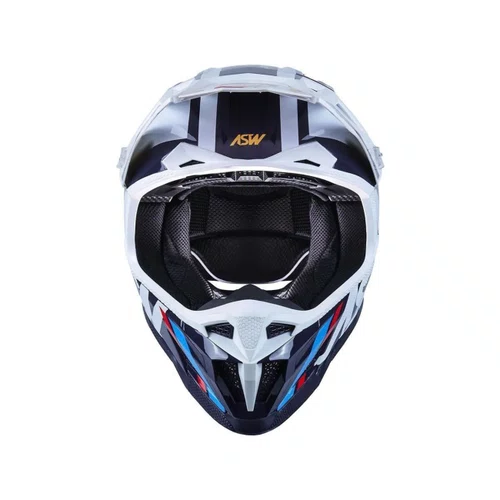Capacete Off Road Asw R1 MIPS Neo Branco Marinho Vermelho