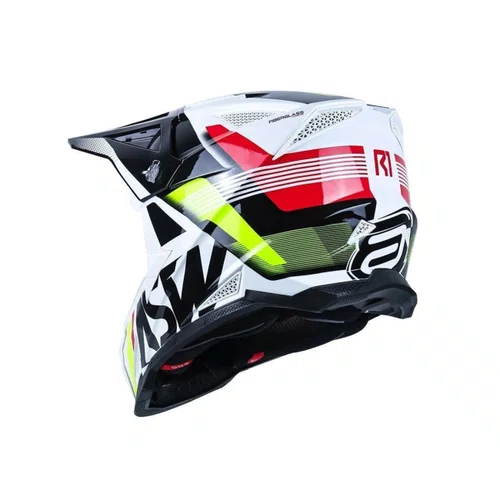 Capacete Off Road Asw R1 MIPS Neo Branco Preto Vermelho Original