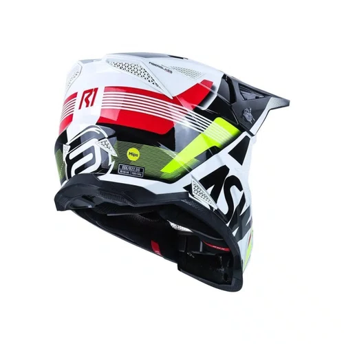 Capacete Off Road Asw R1 MIPS Neo Branco Preto Vermelho Original