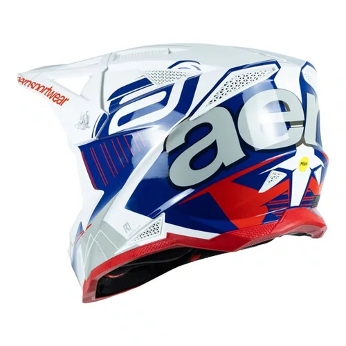 Capacete Asw Motocross R1 MIPS Prisma Branco Marinho