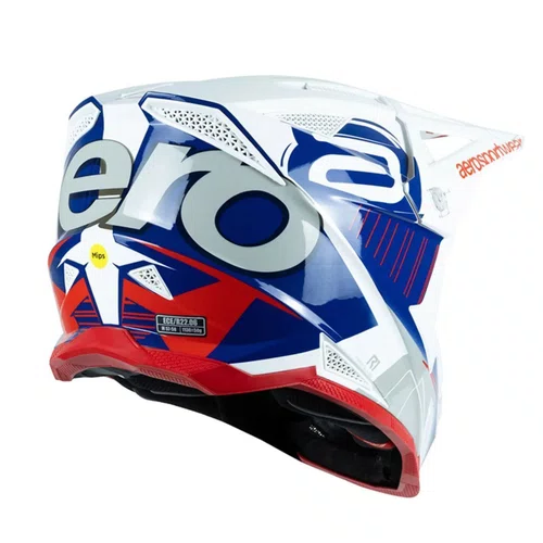 Capacete Asw Motocross R1 MIPS Prisma Branco Marinho