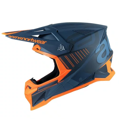 Capacete Asw Motocross R1 MIPS Prisma Cinza Escuro Laranja