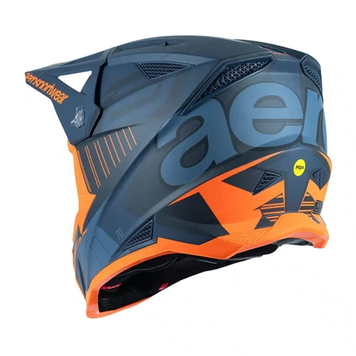 Capacete Asw Motocross R1 MIPS Prisma Cinza Escuro Laranja