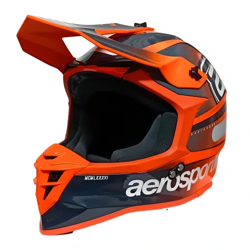 Capacete Asw Motocross R3 Essence Laranja Cinza Branco