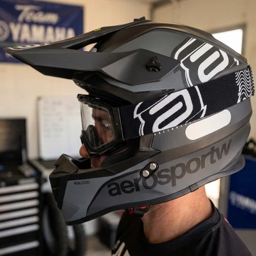 Capacete Asw Motocross R3 Essence Preto Cinza Amarelo