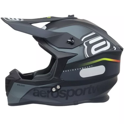 Capacete Asw Motocross R3 Essence Preto Cinza Amarelo