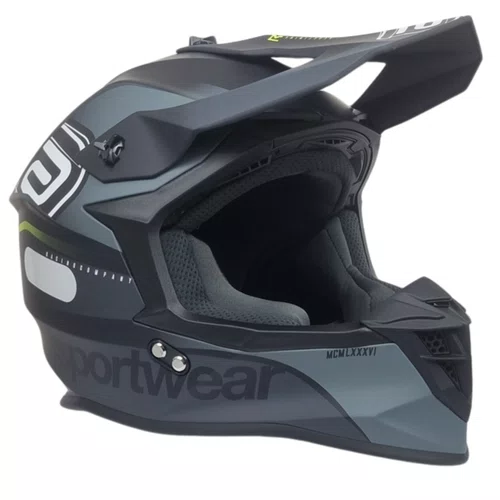 Capacete Asw Motocross R3 Essence Preto Cinza Amarelo