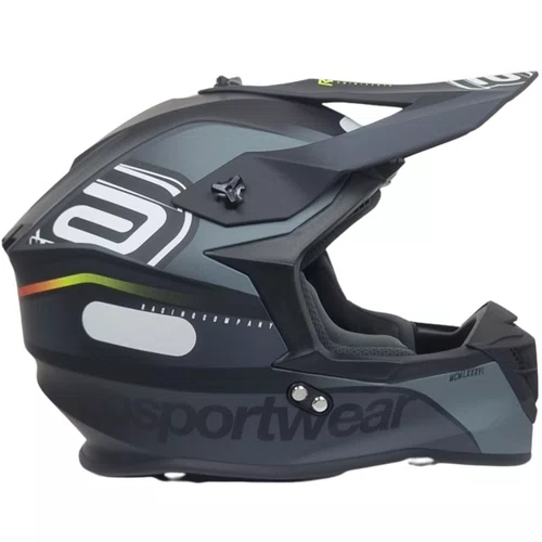 Capacete Asw Motocross R3 Essence Preto Cinza Amarelo